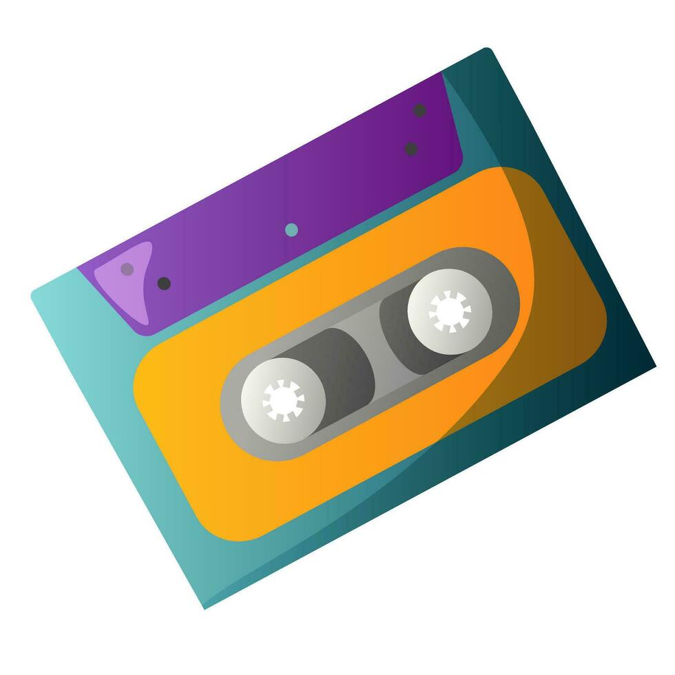 Cassette tape Retro vintage mixtape vector illustration on isolated white background.