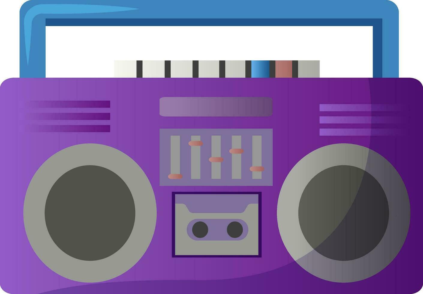 Retro boombox trendy style. Colorful illustration on white background vector