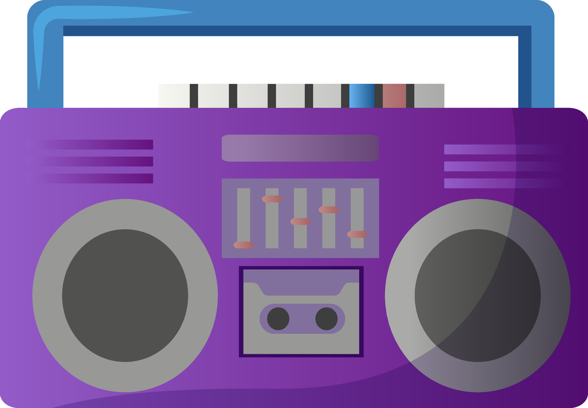 colorful boombox vector