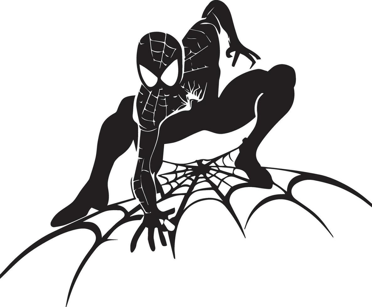 Spiderman tattoo design vector art illustration