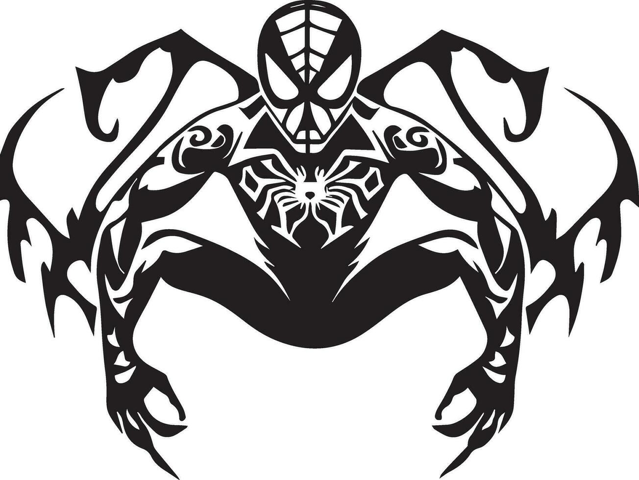 Spiderman tattoo design vector art illustration