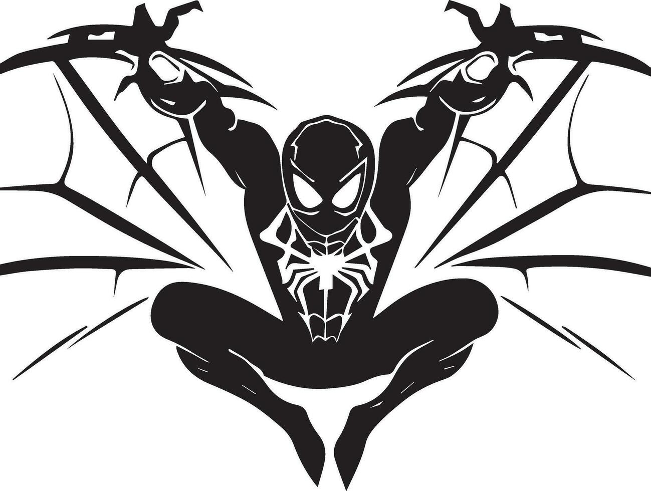 Spider man vector tattoo design illustration