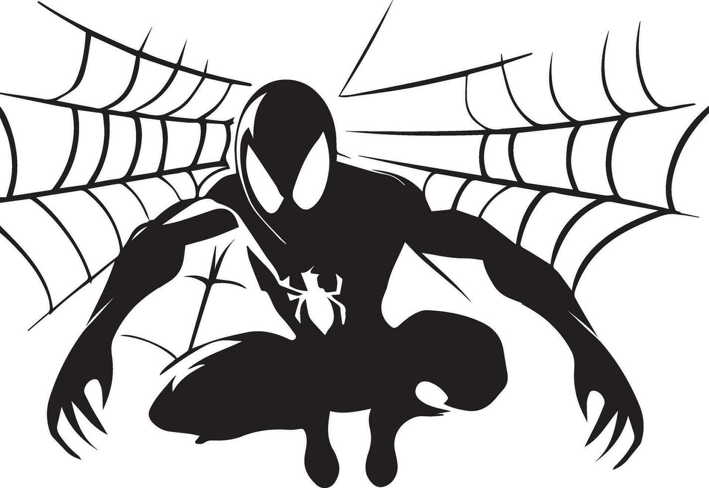 Spider man vector tattoo design illustration