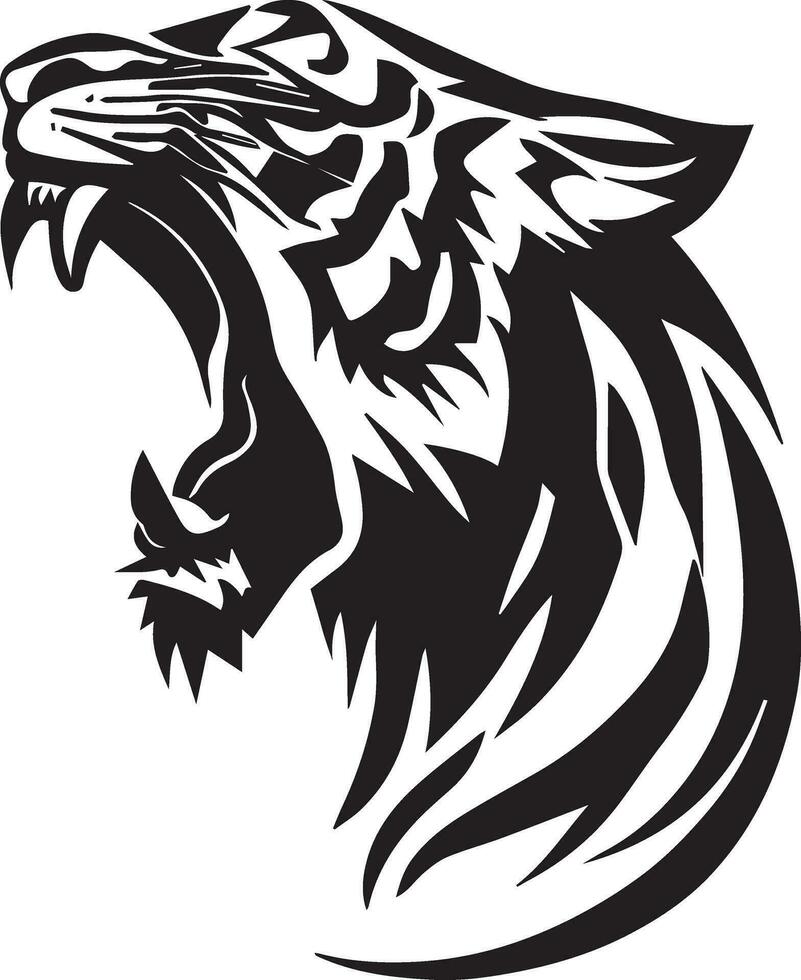 Tiger Face tattoo design vector illustration