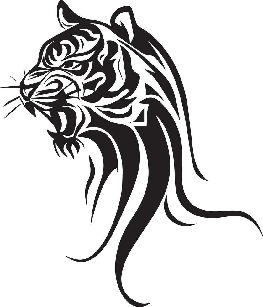 Tiger Face tattoo design vector illustration