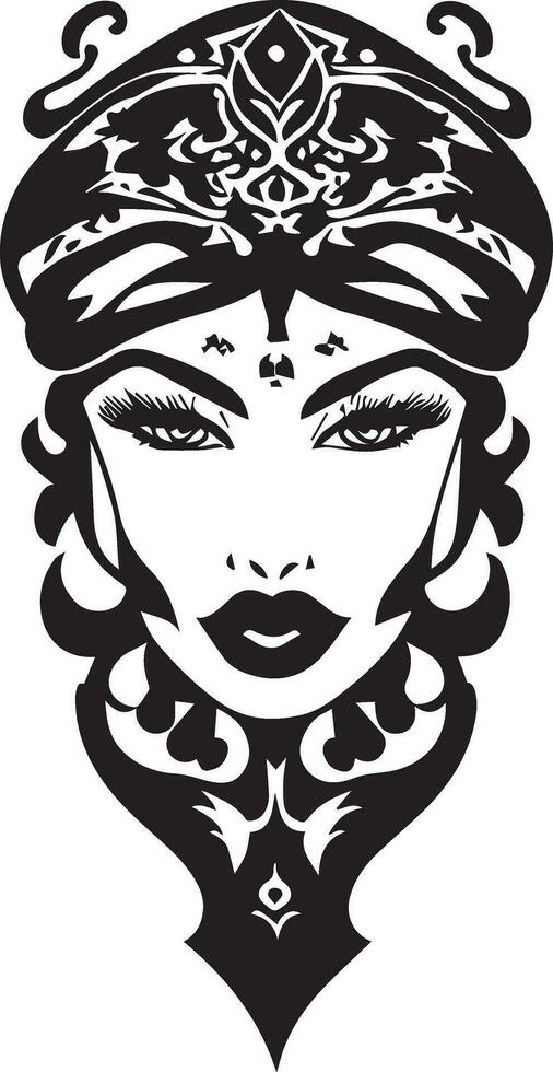 Women face tattoo design vector illustration