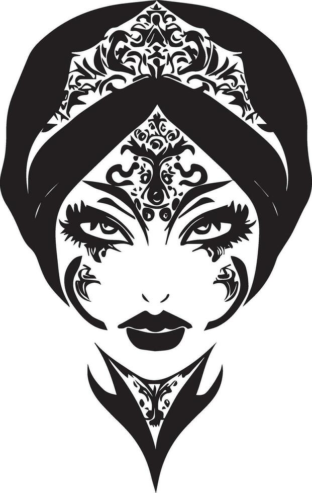 Women face tattoo design vector illustration