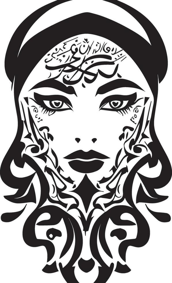 women face vector tattoo design