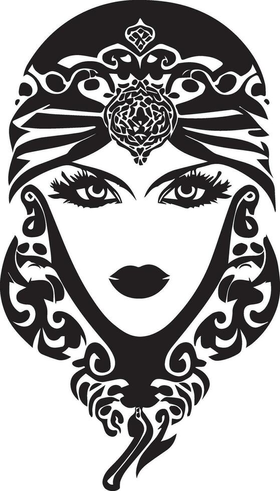 women face vector tattoo design