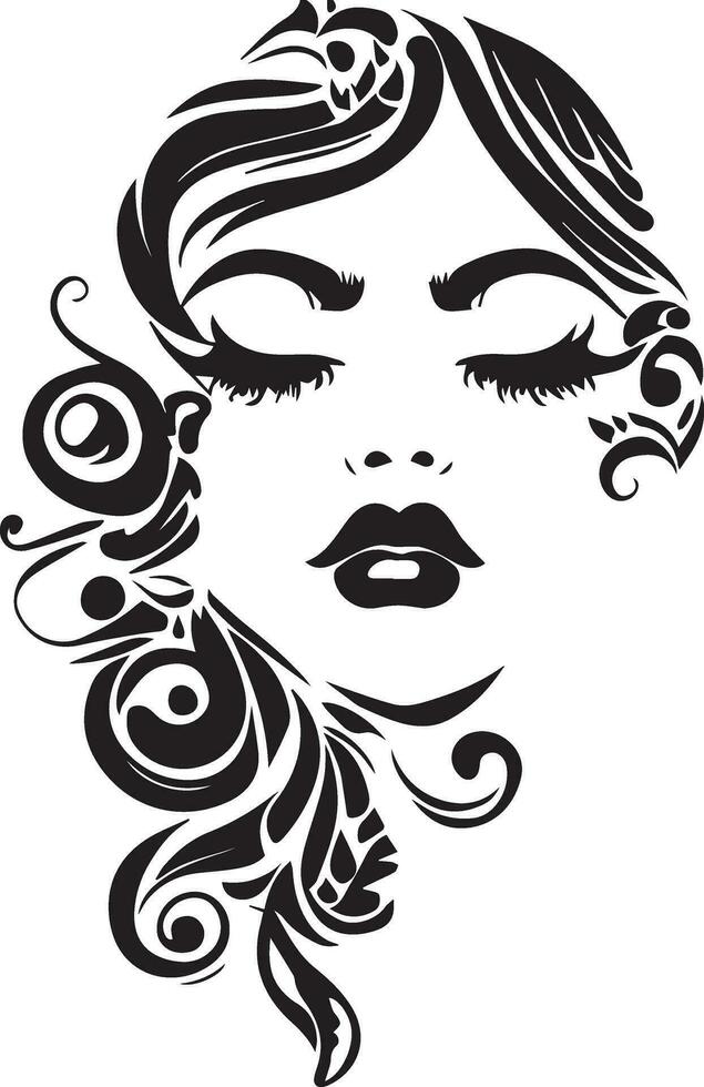 women face vector tattoo design