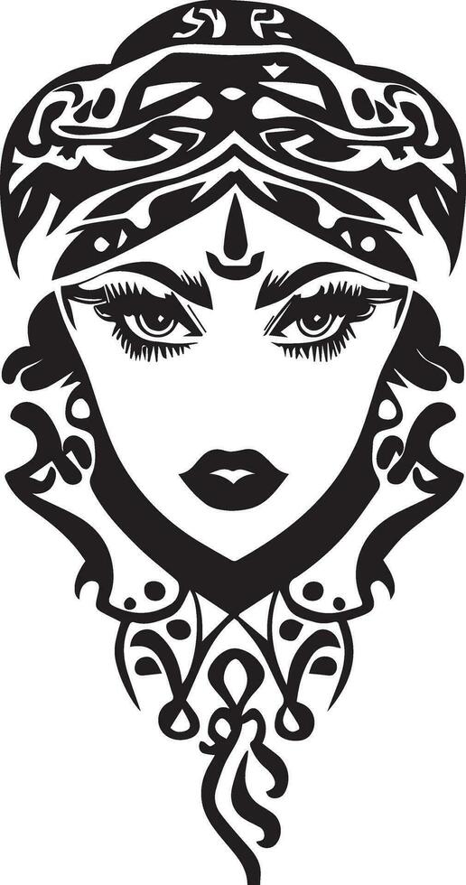 women face vector tattoo design