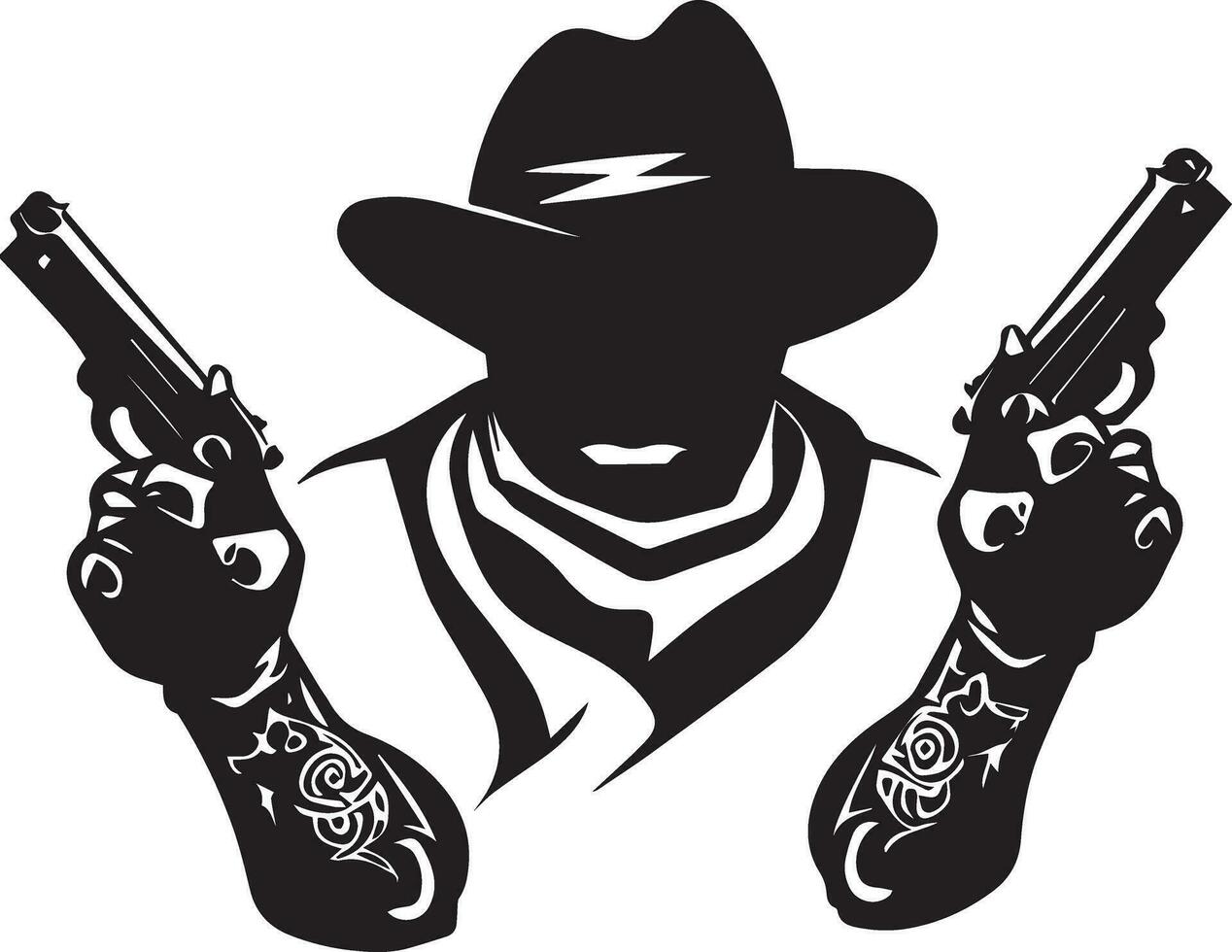 Gangster vector tattoo design illustration