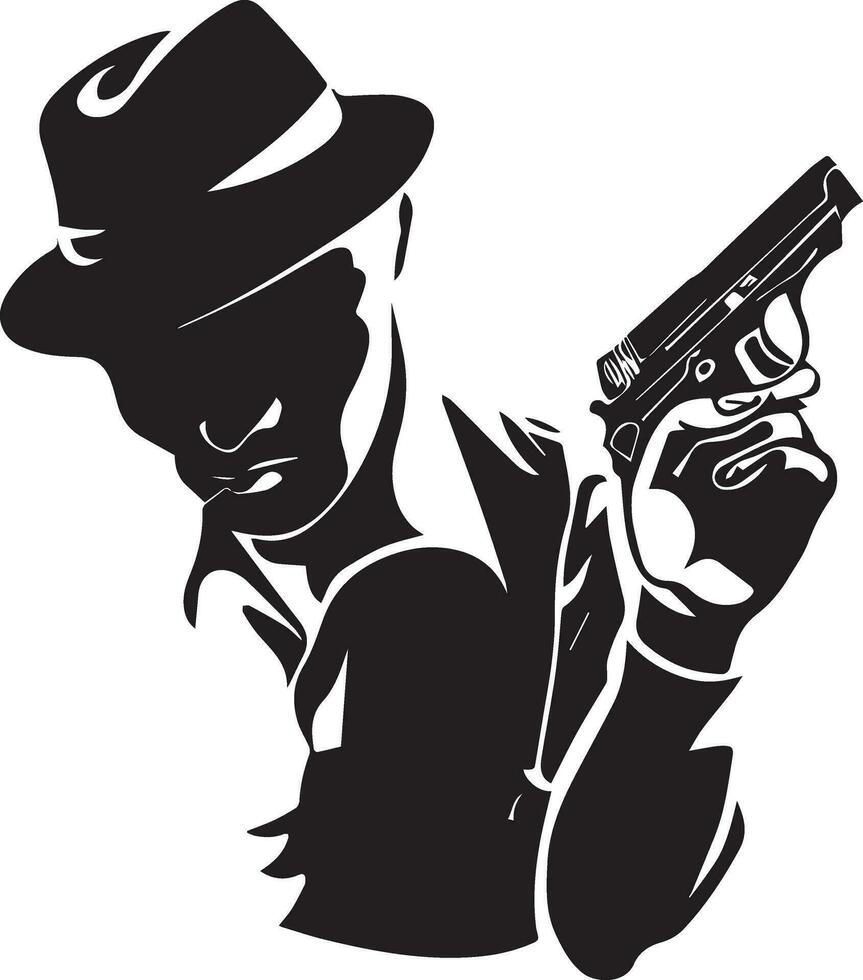 Gangster vector tattoo design illustration