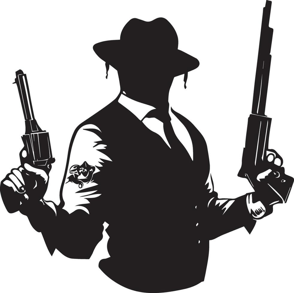 Gangster vector tattoo design illustration