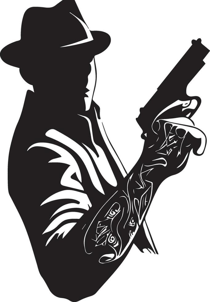 Gangster vector tattoo design illustration