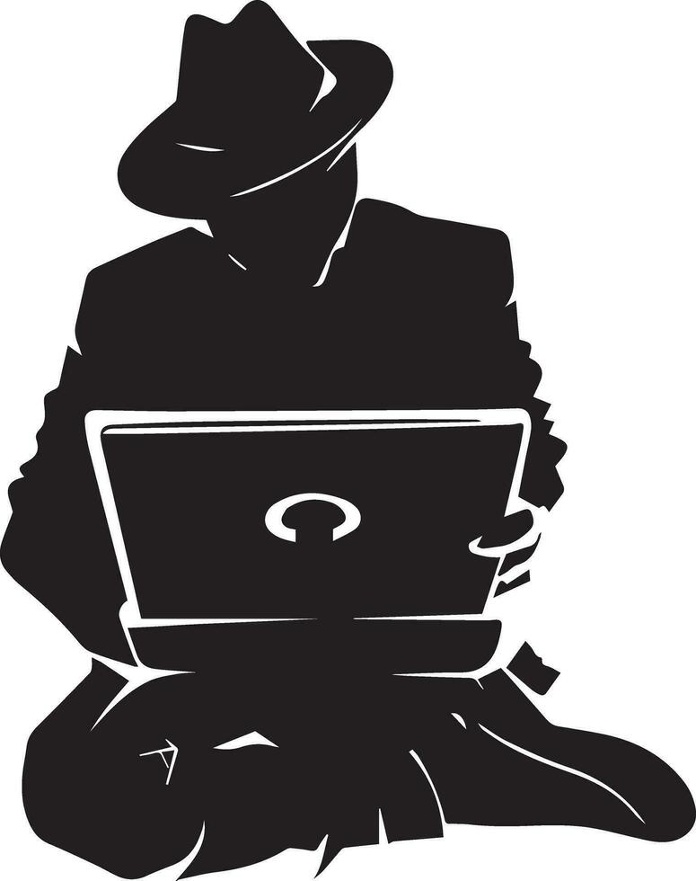 Hacker vector silhouette illustration art