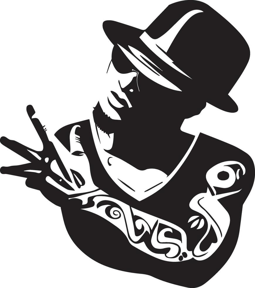 Gangster vector tattoo design illustration