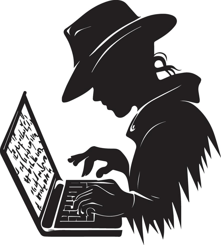 Hacker vector silhouette illustration art