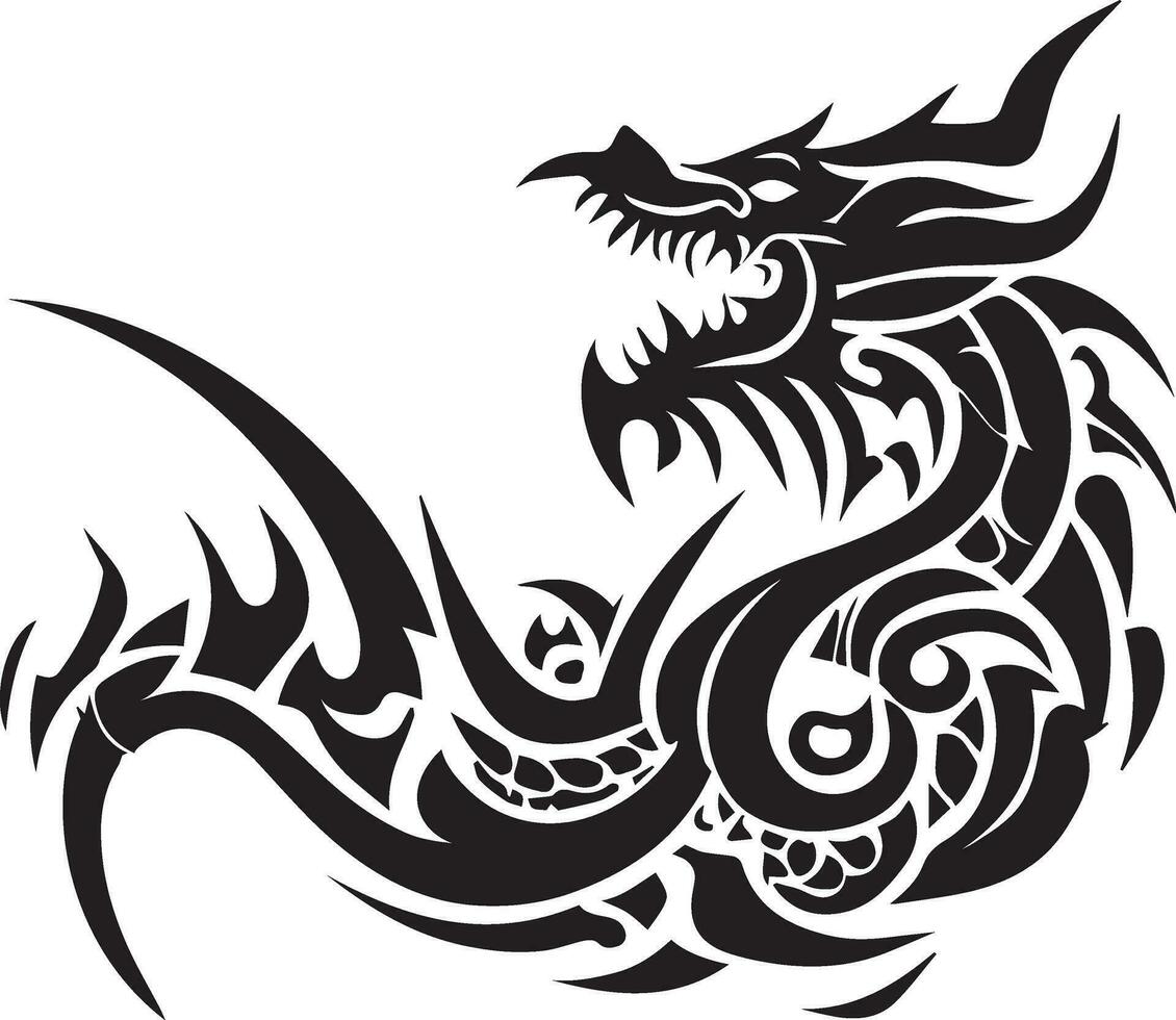 Dragon vector tattoo design illustration