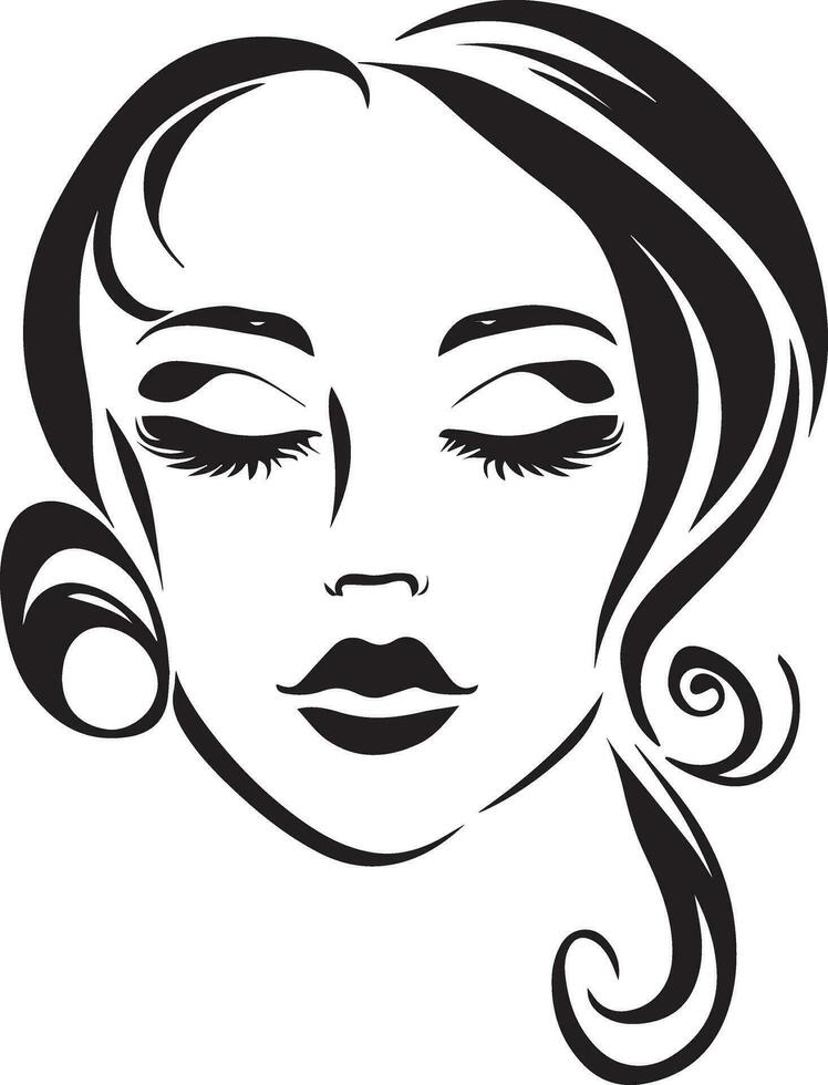 Beautiful women face vector tattoo design illustration