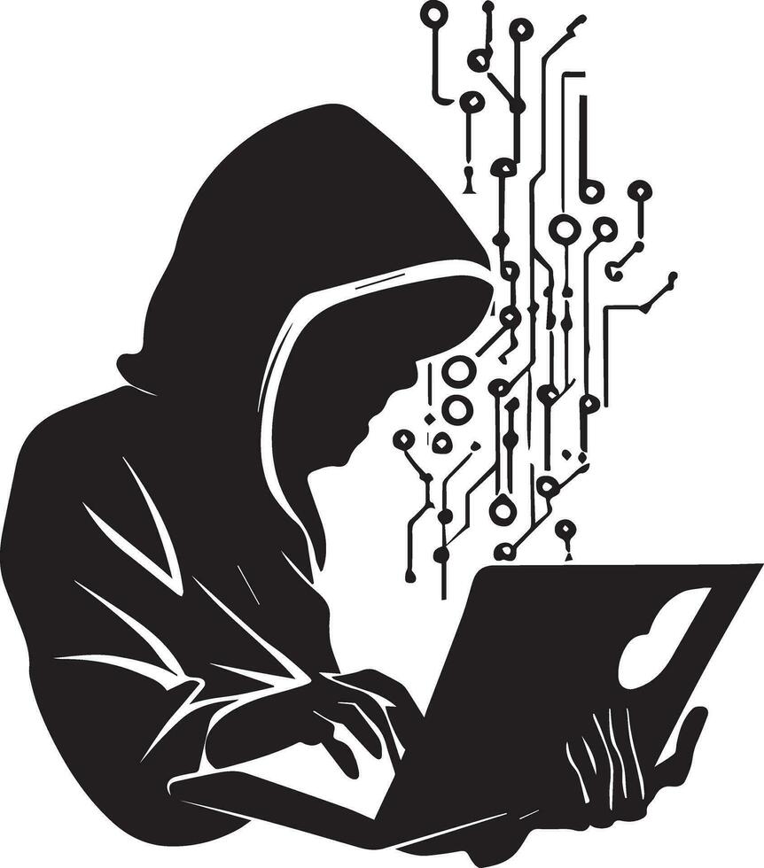 Hacker vector silhouette illustration art