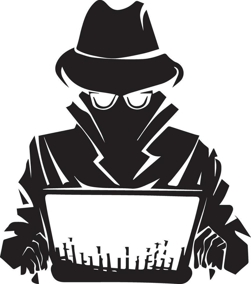 Hacker vector silhouette illustration art