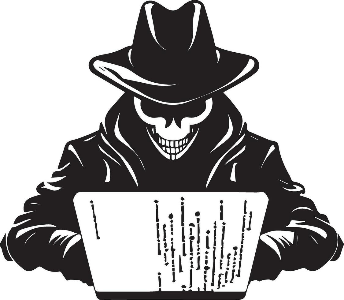 Hacker vector silhouette illustration art