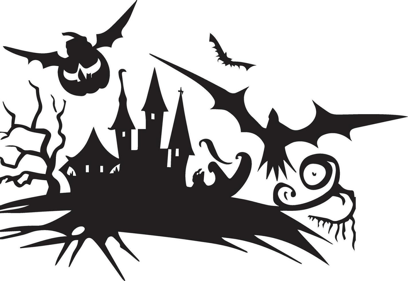 Halloween vector silhouette illustration black color