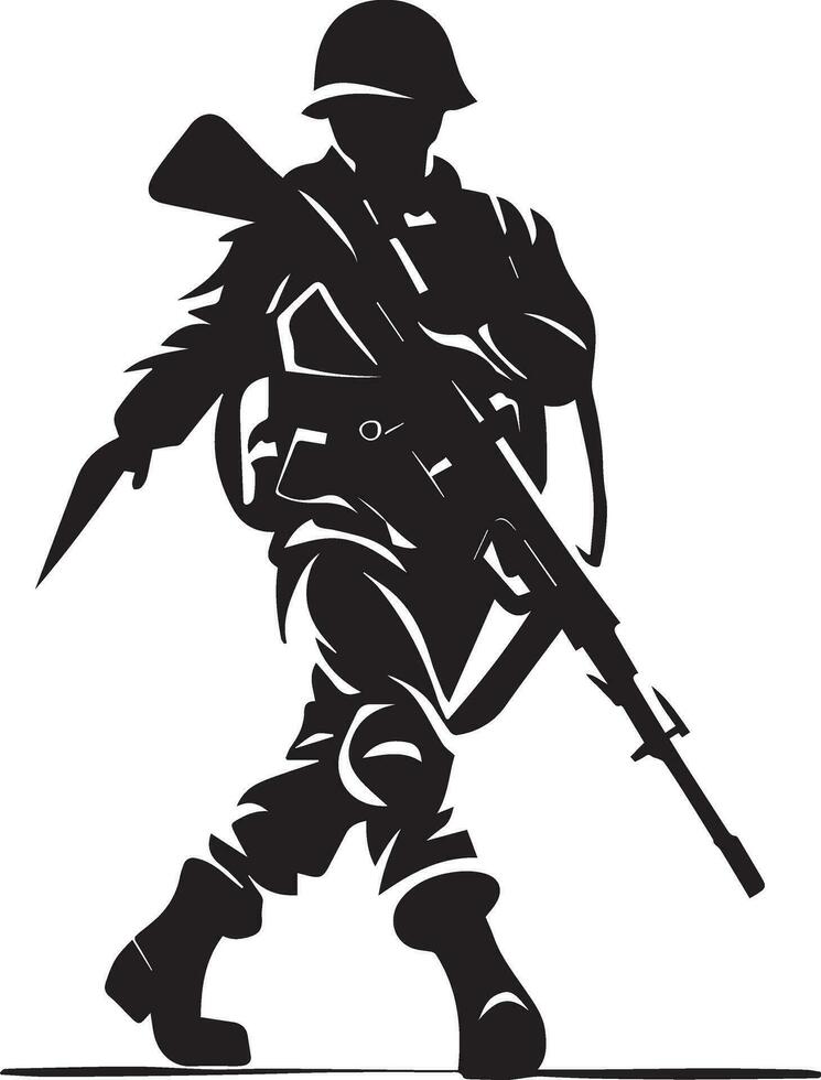 Soldier vector silhouette illustration