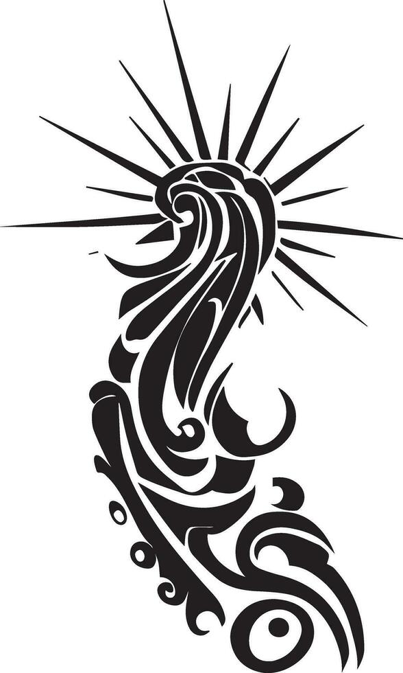 Set Flaming cat on White Background. Tribal Stencil Tattoo Design