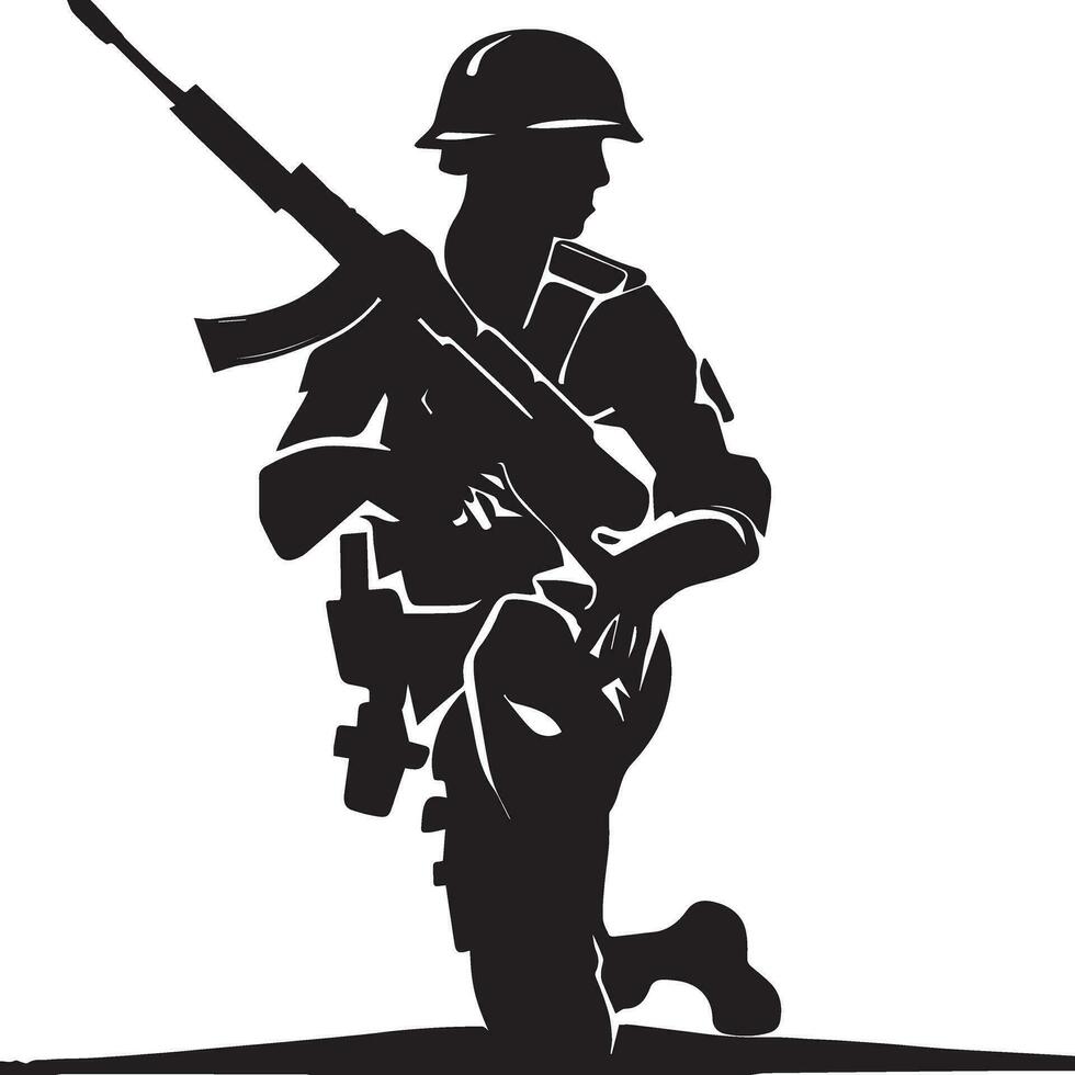 soldado vector silueta ilustración