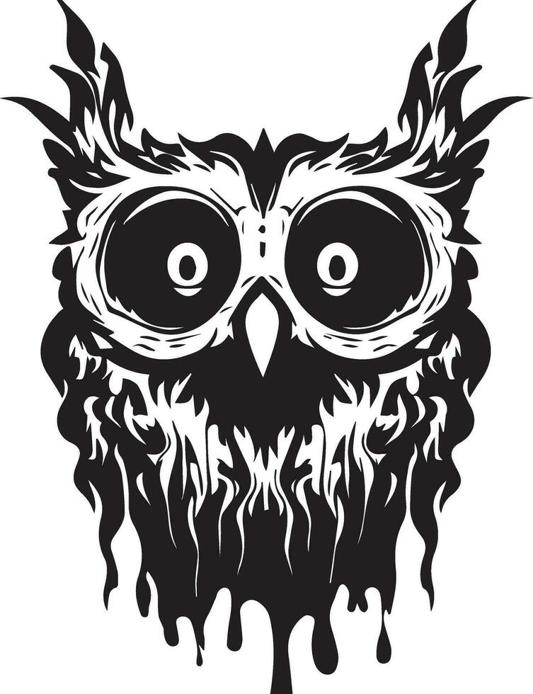 Owl vector tattoo design illustration