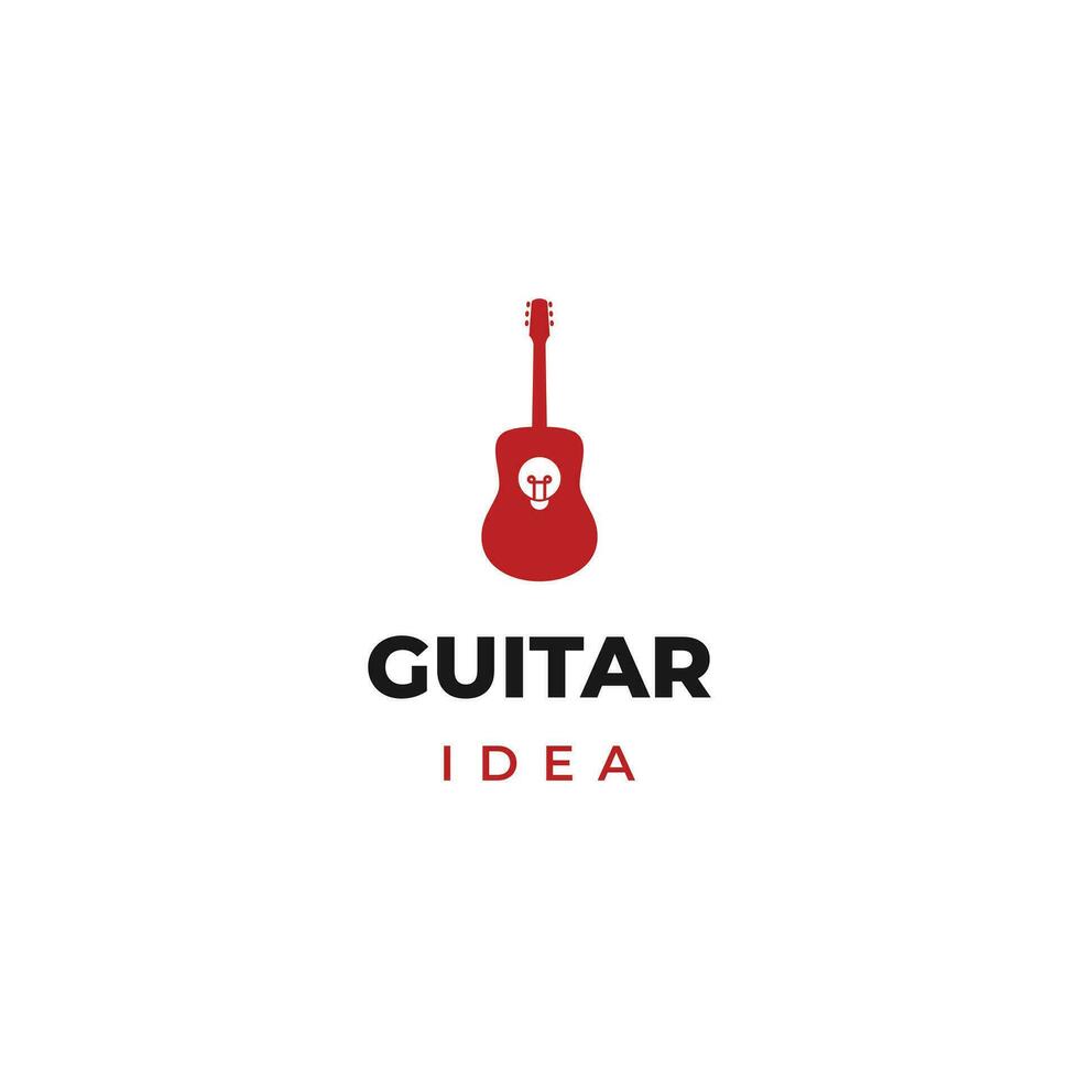 guitarra idea logo diseño en aislado antecedentes vector