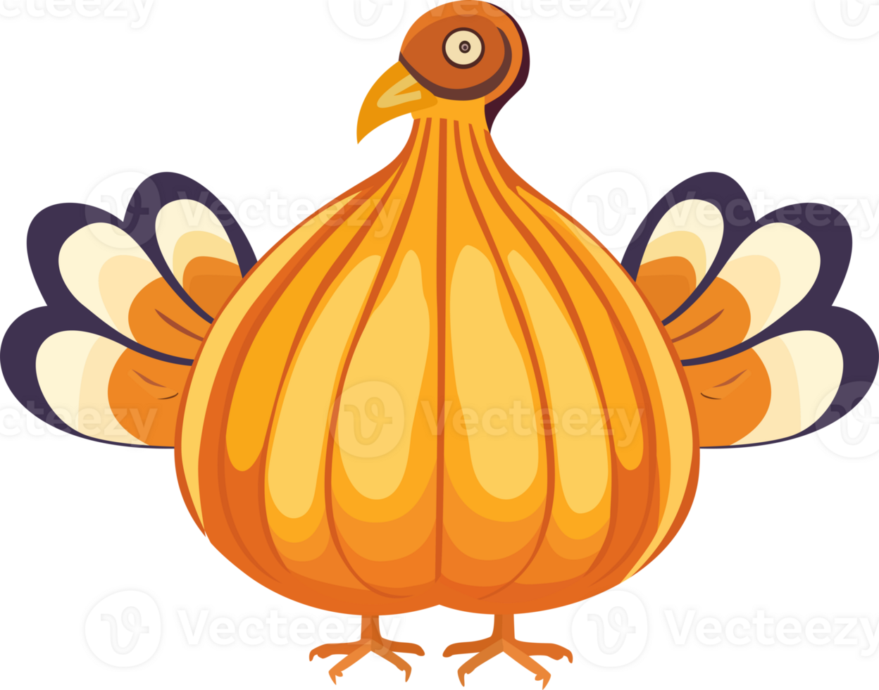 Cute Thanksgiving Turkey. Vector Illustration png