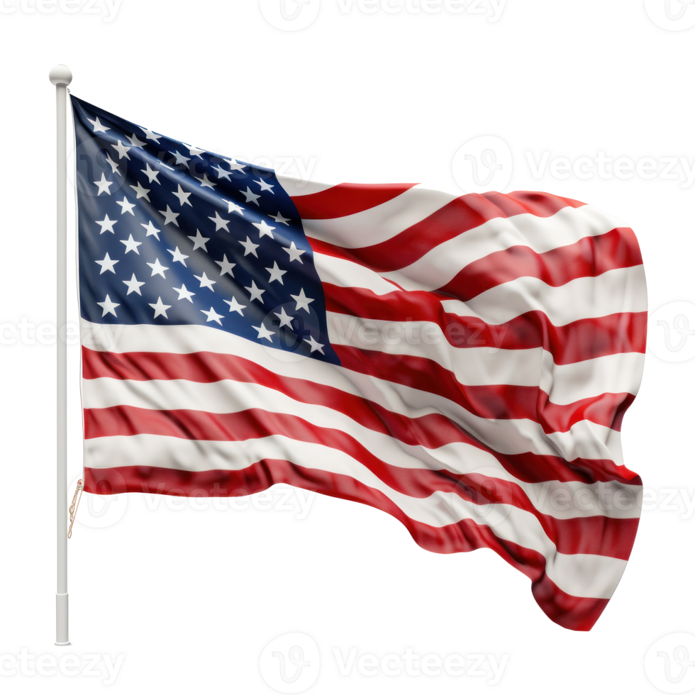 USA flag isolated. Illustration png