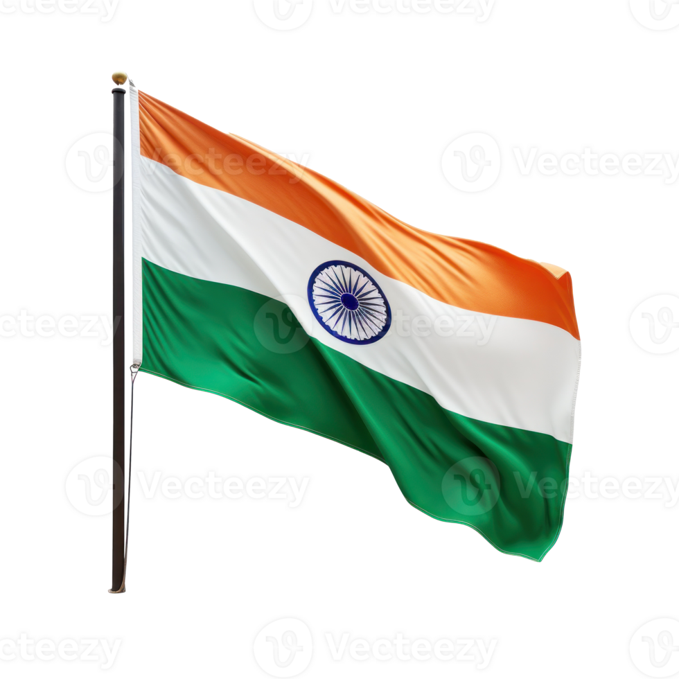 India flag isolated. Illustration AI Generative png