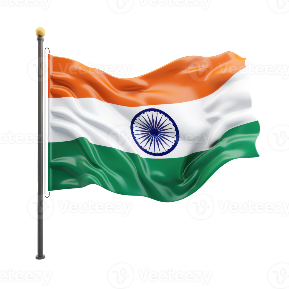 India flag isolated. Illustration AI Generative png