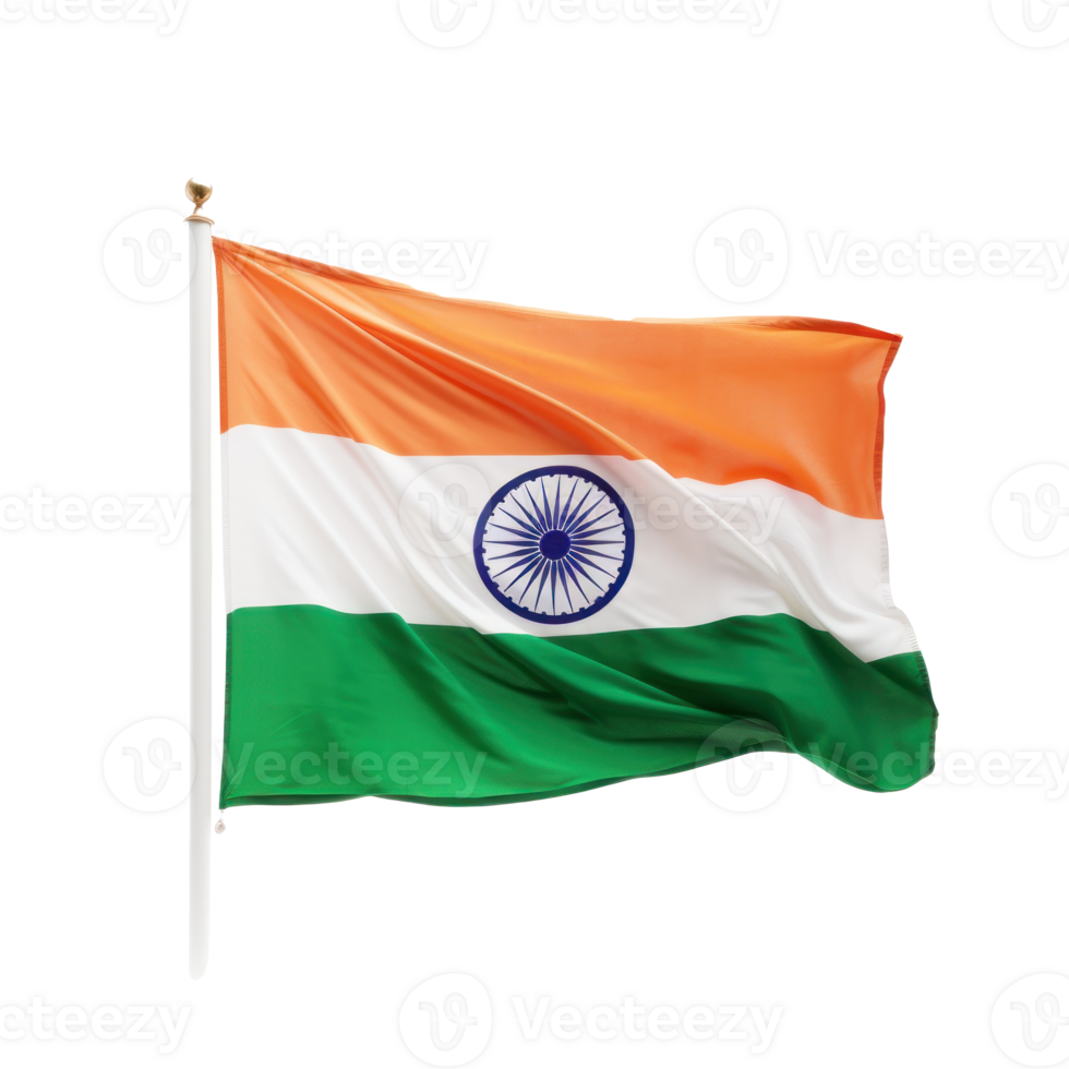 India flag isolated. Illustration AI Generative png