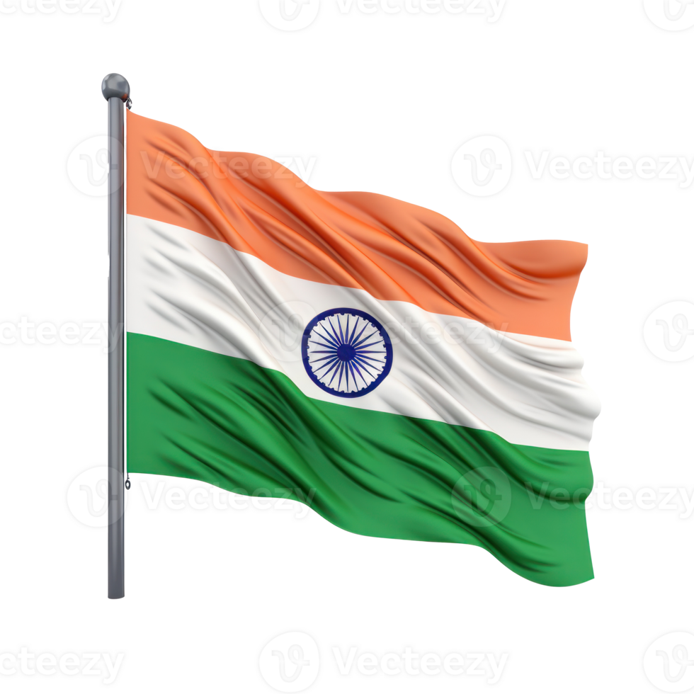 Indien flagga isolerat. illustration ai generativ png