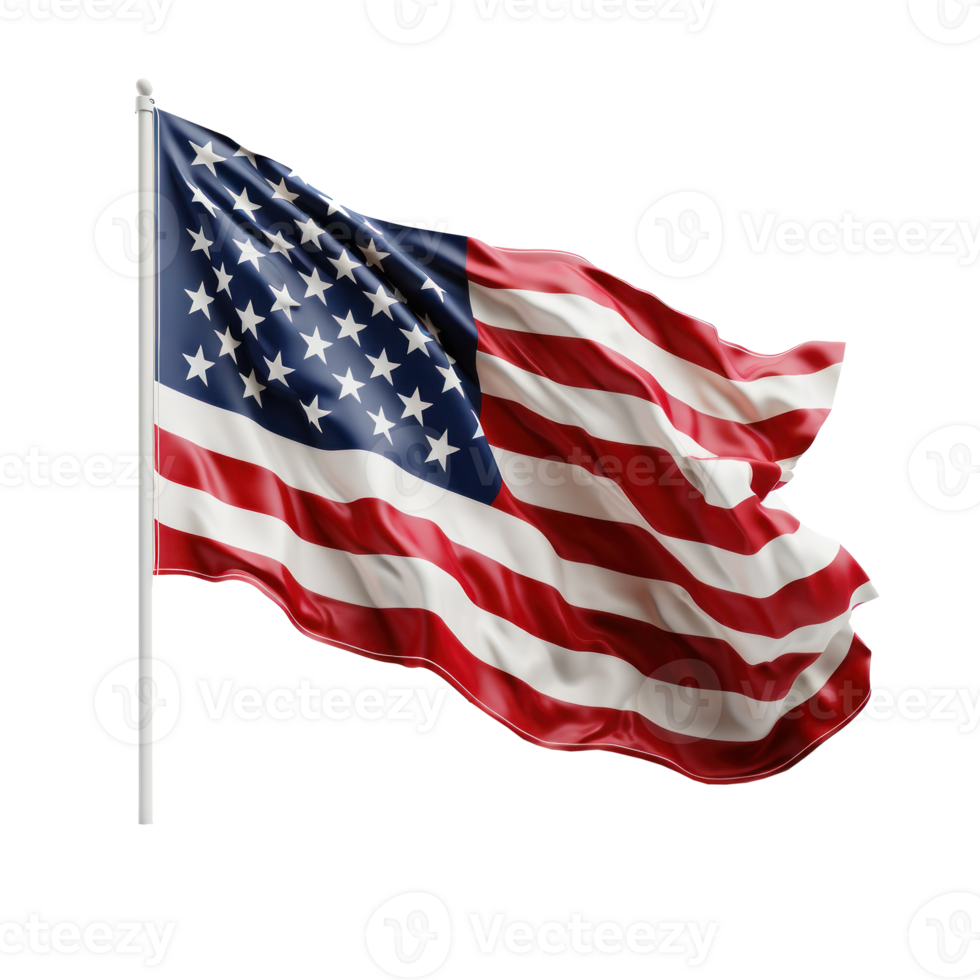 USA flag isolated. Illustration png