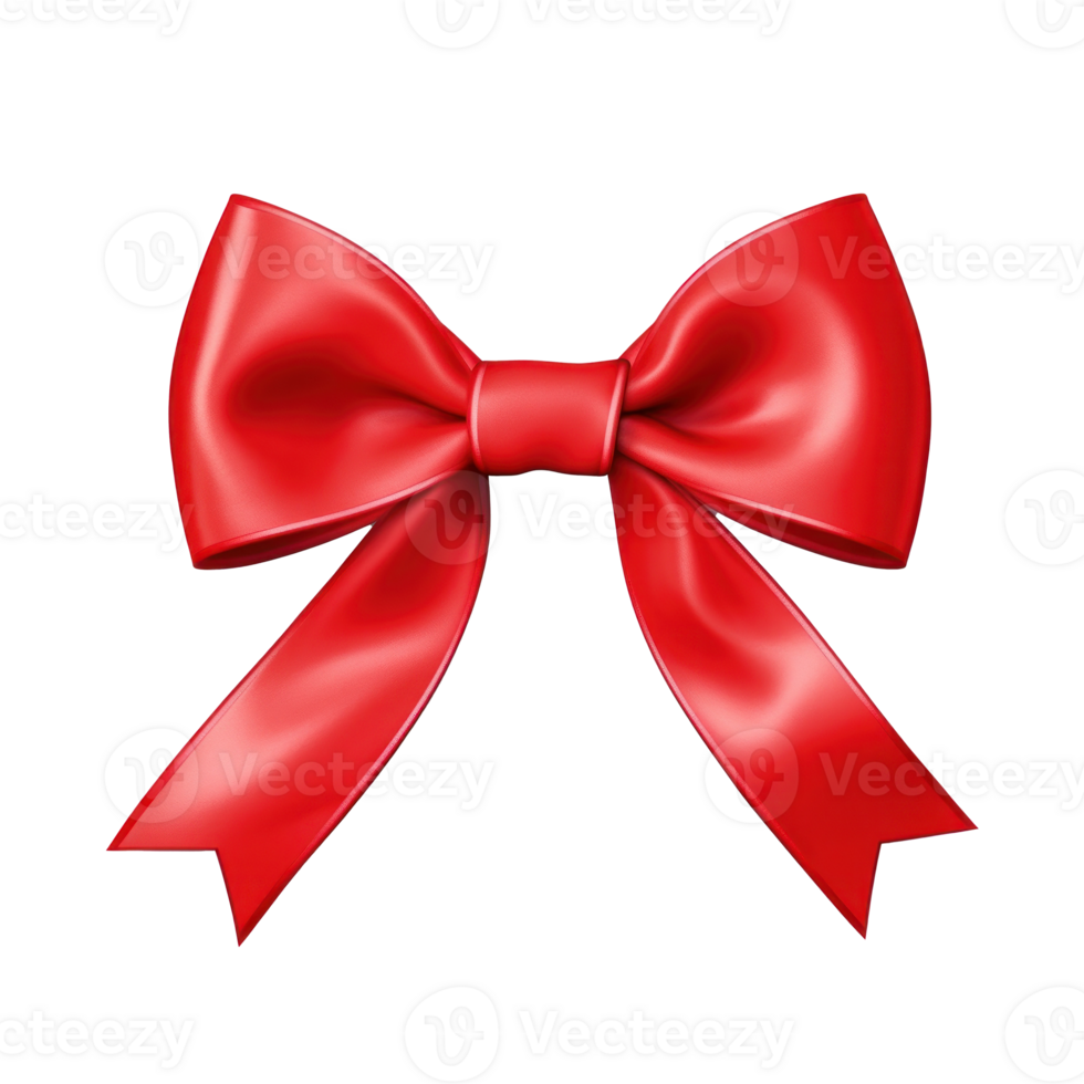 Red silk bow isolated. Illustration AI Generative 26262004 PNG