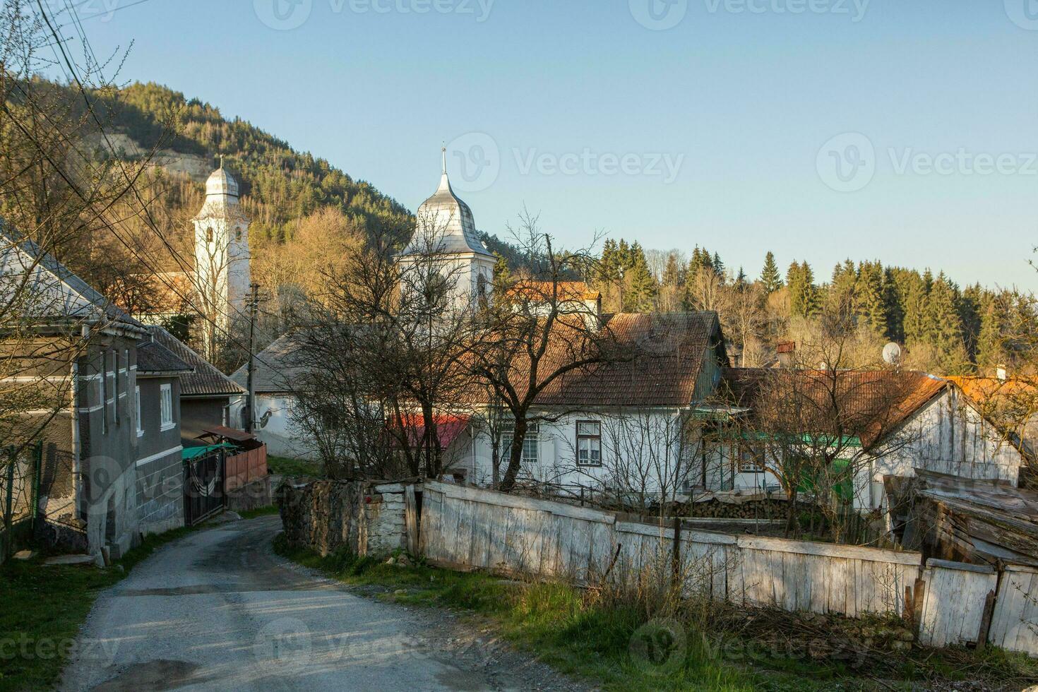 Rosia Montana, a beautiful old village in Transylvania. The first mining town in Romania that started extracting gold, iron, copper. photo