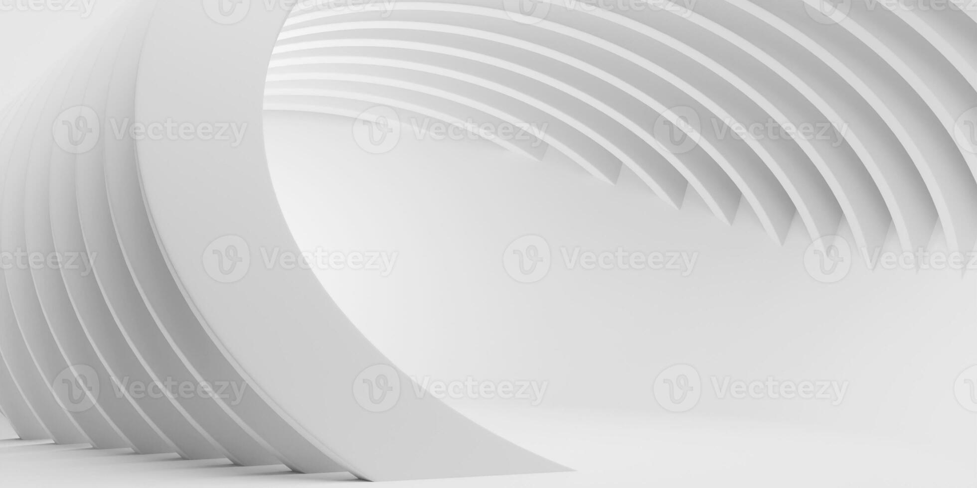 Abstract modern circle with neumorphism white geometric background. 3d rendering. photo