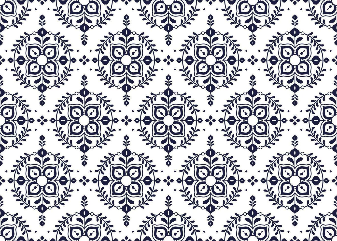 geometric flower and mandala ethnic fabric seamless pattern for cloth carpet wallpaper background wrapping etc. vector