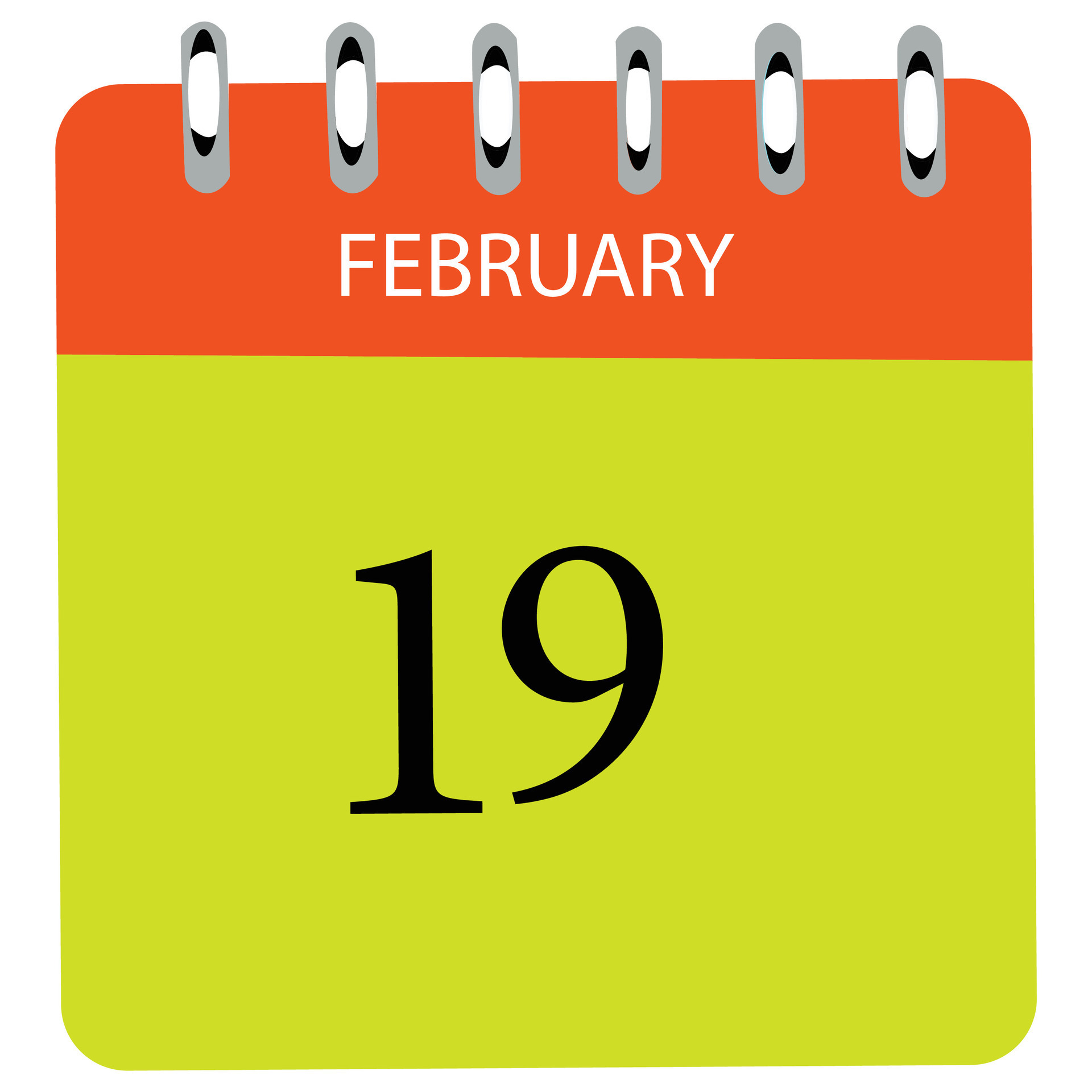 February 19 Calendar Daily Icon Date Month 26263710 Vector Art at