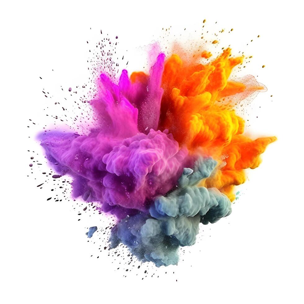 Colorful holi paint color powder festival explosion. Generative AI photo