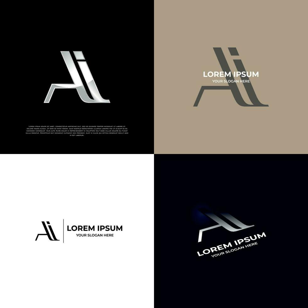 AI Initial Modern Typography Emblem Logo Template for Business vector