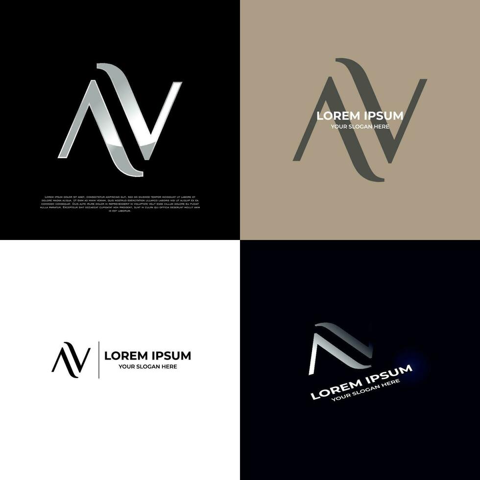 AV Initial Modern Typography Emblem Logo Template for Business vector