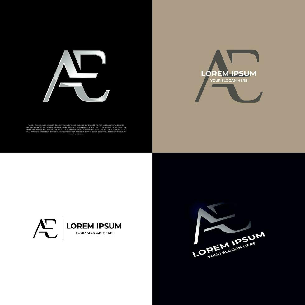 AE Initial Modern Typography Emblem Logo Template for Business vector