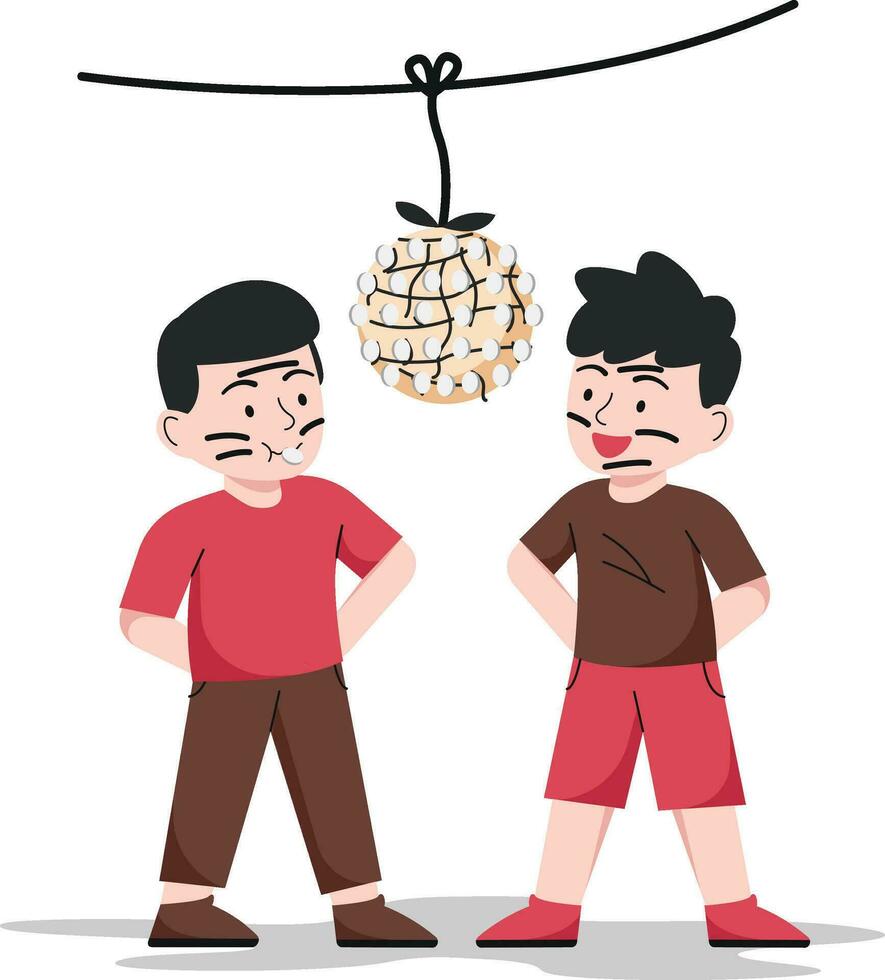 Kids Play  Catch Coin Competition Illustration vector